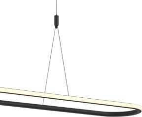 Lampa wisząca Mdeco LAMPA wisząca SLIM/000001/3000/B MDECO metalowa OPRAWA owalny ZWIS LED 37W 3000K nad stół czarny 2