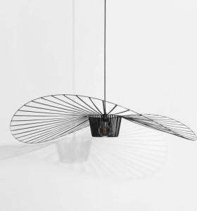 Lampa wisząca Mdeco Druciana LAMPA wisząca K-KAPELUSZ industrialna OPRAWA metalowy zwis czarny 4