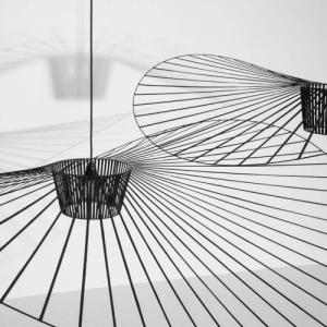 Lampa wisząca Mdeco Druciana LAMPA wisząca K-KAPELUSZ industrialna OPRAWA metalowy zwis czarny 6