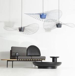 Lampa wisząca Mdeco Druciana LAMPA wisząca K-KAPELUSZ industrialna OPRAWA metalowy zwis czarny 8