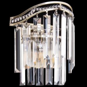 Lampa wisząca VEN Ścienna LAMPA glamour VEN K-E 1735/2 AB dekoracyjna OPRAWA kinkiet z kryształkami przezroczysty patyna 1
