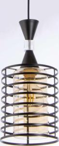 Lampa wisząca VEN Loftowa LAMPA wisząca VEN W-3991/1 BK metalowa OPRAWA druciana ZWIS industrialny czarny miodowy 1