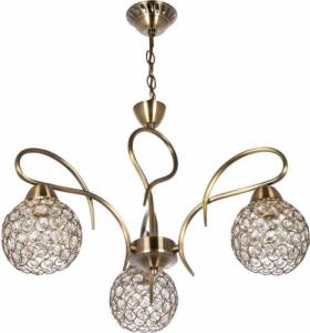 Lampa wisząca VEN Dekoracyjna LAMPA wisząca VEN W-A 1537/3 metalowa OPRAWA glamour ZWIS na łańcuchu crystal patyna przezroczysty 1