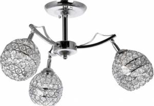 Lampa sufitowa VEN LAMPA sufitowa VEN W-N 2891/3 metalowa OPRAWA kule glamour plafon z kryształkami chrom przezroczyste 1