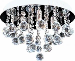 Lampa sufitowa VEN Plafon LAMPA kryształowa VEN P-E 1437/4-40 okrągła OPRAWA sufitowa glamour crystals chrom przezroczysta 1