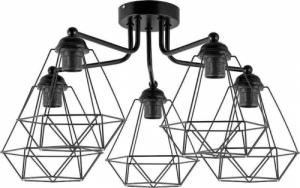 Lampa sufitowa VEN Sufitowa LAMPA industrialna VEN W-1210/5 druciana OPRAWA klatki plafon wysięgniki metalowe hygge czarne 1