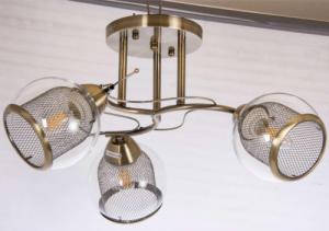 Lampa sufitowa VEN LAMPA sufitowa VEN 7715-3 loftowa OPRAWA szklane klosze druciane siatki patyna przezroczyste 1