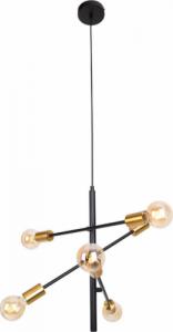 Lampa wisząca MAXlight Regulowana LAMPA wisząca TODI P0397 Maxlight loftowa OPRAWA metalowe pręty zwis złoty czarny 1