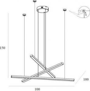 Lampa wisząca MAXlight Kaskada LAMPA wisząca TRIO P0426D Maxlight nowoczesny zwis LED 36W 3000K listwy złote 6