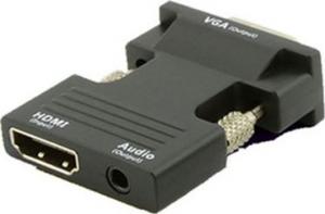 Adapter AV MicroConnect HDMI - D-Sub (VGA) + Jack 3.5mm czarny (HDMIVGAAUDIOB) 1