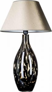 Lampa stołowa 4concepts Stojąca LAMPA stołowa KENYA L003092207 4Concepts abażurowa LAMPKA nocna z wzorkami czarna złota 1