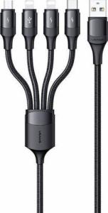 Kabel USB Usams USB-A - USB-C + microUSB + 2x Lightning 2 m Czarny 1