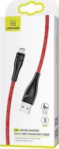 Kabel USB Usams USB-A - microUSB 3 m Czerwony (6958444983639) 8