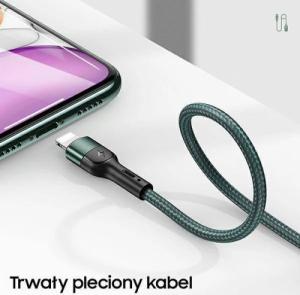 Kabel USB Usams USB-A - Lightning 1 m Zielony (6958444945248) 4