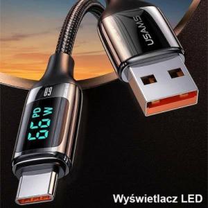Kabel USB Usams USB-A - USB-C 1.2 m Czarny (6958444975412) 2