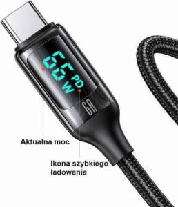 Kabel USB Usams USB-A - USB-C 1.2 m Czarny (6958444975412) 3