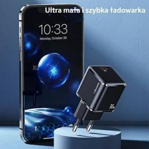 Ładowarka Usams USAMS Ład. siec. USB-C T45 30W PD3.0 +QC3.0 Fast Charging +kabel U63 USB-C/Lightning biały/white UXTZH02 (USAMS-UX) 2