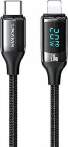 Kabel USB Usams USB-C - Lightning 1.2 m Czarny (6958444975436) 1