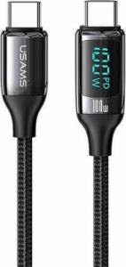 Kabel USB Usams USB-C - USB-C 1.2 m Czarny (6958444975450) 1