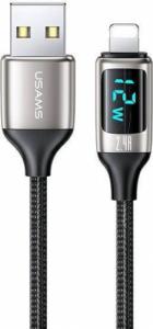 Kabel USB Usams USB-A - Lightning 1.2 m Czarny (6958444975405) 1