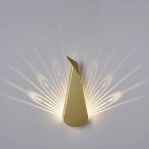 Kinkiet Abigail LAMPA ścienna ORIGAMI PAWN-G Abigali metalowa OPRAWA kinkiet LED 3W 3000K paw złoty 3