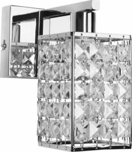 Kinkiet Auhilon Kinkiet LAMPA ścienna CLARIS W8184/1L AUHILON kryształowa OPRAWA glamour kostka crystal chrom przezroczysta 1