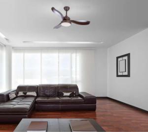 Lampa wisząca Globo LAMPA sufitowa RAMONA 03610 Globo metalowa OPRAWA wentylator LED 18W 4000K kawowy 7