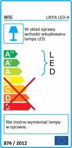 Lampa sufitowa IDEUS LAMPA sufitowa LIKYA LED-4 03137 Ideus metalowa OPRAWA ścienna LED 20W 4000K kwadratowy plafon chrom wenge 2