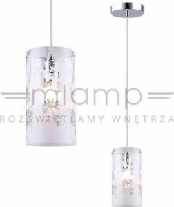 Lampa wisząca Italux LAMPA wisząca SENSE MDM1673-1 Italux szklana OPRAWA zwis tuba kwiaty wzory flowers biały 1