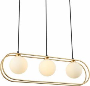 Lampa wisząca Italux Modernistyczna LAMPA wisząca GROSETTA PND-53423-3-GD Italux owalny zwis do sypialni złoty biały 1