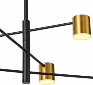 Lampa wisząca Italux Sufitowa LAMPA modernistyczna REMDAL PND-16374-6-BK-GD-4K metalowa OPRAWA molekuły LED 36W 4000K sticks czarne złote 2