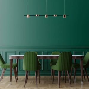 Lampa wisząca Italux Modernistyczna LAMPA sufitowa REMDAL PND-16374-5-BK-3K Italux metalowa OPRAWA molekuły LED 30W 3000K sticks czarne 3