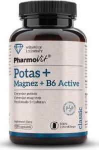 Pharmovit PHARMOVIT POTAS + MAGNEZ + B6 ACTIVE 120 KAPS 1
