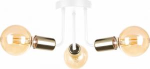 Lampa sufitowa KET Loftowa LAMPA sufitowa KET1186 industrialna OPRAWA metalowa biała złota 1