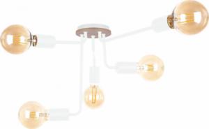 Lampa wisząca KET Loftowa LAMPA sufitowa KET1159 modernistyczna OPRAWA metalowe molekuły białe drewno 1