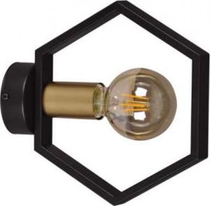 Kinkiet Kaja Ścienna LAMPA oktagon K-4725 Kaja modernistyczna OPRAWA metalowy kinkiet ramka czarna złota 1