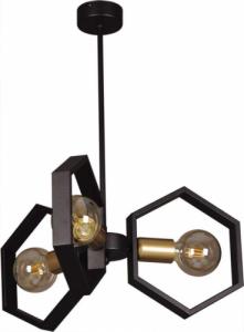 Lampa wisząca Kaja Wisząca LAMPA modernistyczna K-4723 Kaja sufitowa OPRAWA oktagon metalowa czarna złota 1
