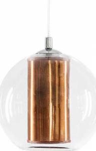 Lampa wisząca KASPA LAMPA wisząca MERIDA M 10394117 Kaspa szklana OPRAWA tuba ZWIS ball przezroczysta miedziana 1