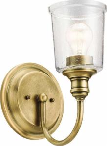 Kinkiet Kichler Kinkiet LAMPA ścienna KL-WAVERLY1-NBR Elstead KICHLER industrialna OPRAWA szklana vintage mosiądz przezroczysta 2
