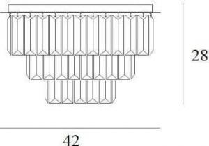 Lampa sufitowa MAXlight Przysufitowa LAMPA glamour MONACO C0205 Maxlight kryształowa do sypialni złota 3