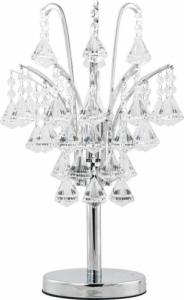 Lampa stołowa Mdeco Stojąca LAMPKA biurkowa ELM6246/1D 8C MDECO glamour LAMPA biurkowa z kryształkami szklana chrom przezroczysta 1