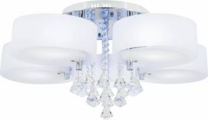 Lampa sufitowa Mdeco LAMPA sufitowa ELMDRS8006/5 8C MDECO metalowa OPRAWA z pilotem crystal glamour chrom biała 1
