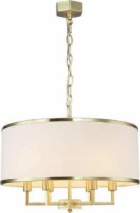 Lampa wisząca Orlicki Design LAMPA abażurowa Casa Old Gold M wisząca OPRAWA okrągły ZWIS klasyczny na łańcuchu kremowy złoty 2