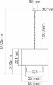 Lampa wisząca Orlicki Design LAMPA abażurowa Casa Old Gold M wisząca OPRAWA okrągły ZWIS klasyczny na łańcuchu kremowy złoty 4