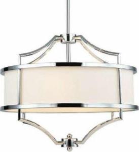 Lampa wisząca Orlicki Design LAMPA okrągła Stesso Cromo S abażurowa OPRAWA wisząca w stylu klasycznym kremowa chrom 2