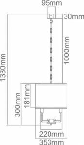 Lampa wisząca Orlicki Design LAMPA wisząca Casa Old Gold S abażurowa OPRAWA klasyczna okrągły ZWIS na łańcuchu kremowy złoty 4