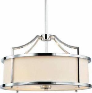 Lampa wisząca Orlicki Design LAMPA okrągła Stanza Cromo S Orlicki Design wisząca OPRAWA abażurowa w stylu klasycznym kremowa chrom 1