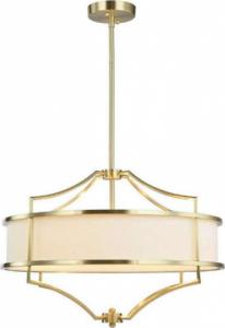 Lampa wisząca Orlicki Design LAMPA okrągła Stesso Old Gold M Orlicki Design wisząca OPRAWA w stylu klasycznym abażurowa kremowa złota 1