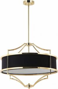 Lampa wisząca Orlicki Design LAMPA okrągła Stesso Gold Nero M Orlicki Design wisząca OPRAWA w stylu klasycznym abażurowa czarna złota 1