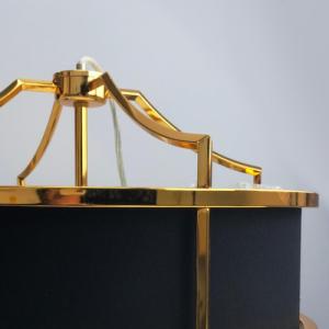 Lampa wisząca Orlicki Design LAMPA okrągła Stesso Gold Nero M wisząca OPRAWA w stylu klasycznym abażurowa czarna złota 12
